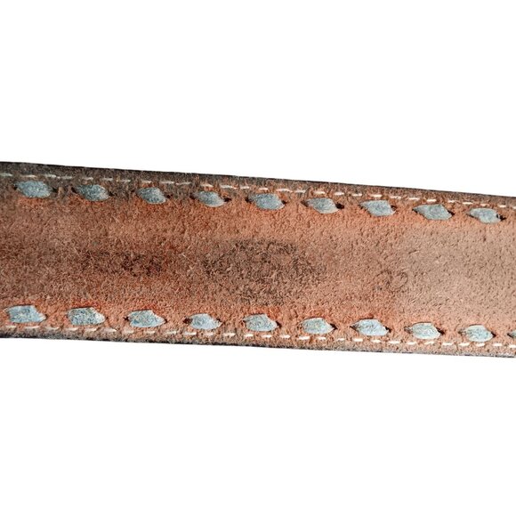 32 Vintage Men's Belt Leather Western Cowboy "Gary" Monogram USA 1970's Hippy - Picture 7 of 7